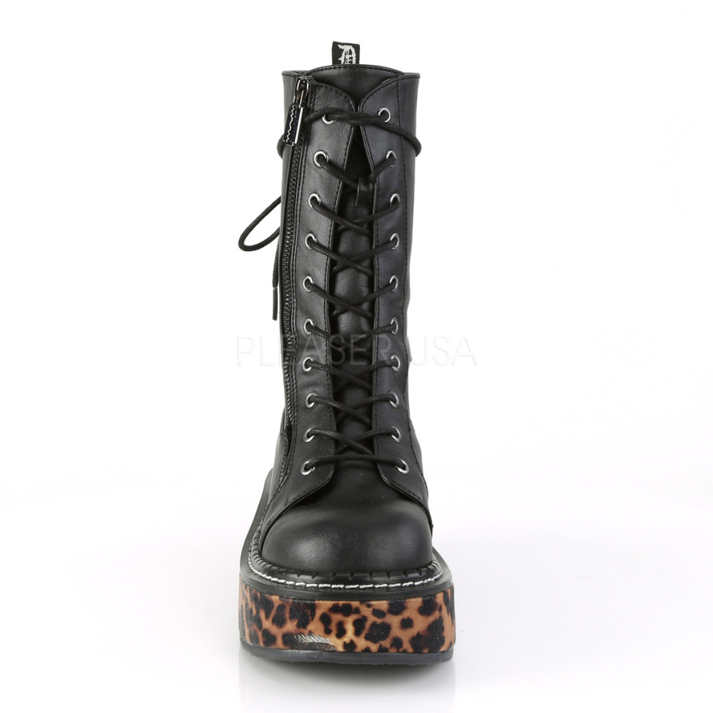 Gothic Leopard Platform Lace Up Boots - Picture 2 of 5